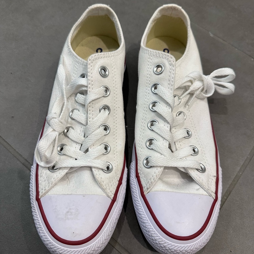 Converse White Low-Top Canvas Sneakers